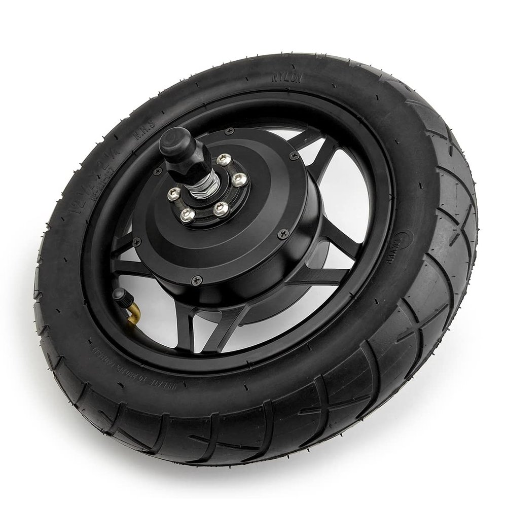 24V 36V 250W 12 Inch Bike Motor Wheel With Tire For Mini Bicycle Front Wheel (Black 48V)