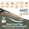 Bushcraft Knife with Sheath, 9.4" Fixed Blade Knife with 440C Hardened Stainless Steel Full Tang Survival Knife for Outdoor & Camping By Kratos - ZSF1 view 2