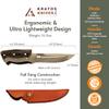 Bushcraft Knife with Sheath, 9.4" Fixed Blade Knife with 440C Hardened Stainless Steel Full Tang Survival Knife for Outdoor & Camping By Kratos - ZSF1 view 3
