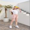 BOOPH 3Pc Girls Athletic Shorts Active Running Dolphin Shorts 7-8 Years Gray Black Pink view 3