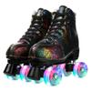 Women Roller Skates Classic High-top Outdoor Skate Roller Light-Up Four-Wheel Roller Skates Shiny Roller Skates for Adult Women Men Yoth with Shoe Bag (Black Flash Wheel,39=US: 6.5) view 1