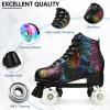 Women Roller Skates Classic High-top Outdoor Skate Roller Light-Up Four-Wheel Roller Skates Shiny Roller Skates for Adult Women Men Yoth with Shoe Bag (Black Flash Wheel,39=US: 6.5) view 3