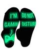 Wrahonbi Gaming Sock, Do Not Disturb I'm Gaming,Gaming Socks for Teen Boys Gamer with Glowing, Novelty Socks for Men Dad Father Women Long view 1