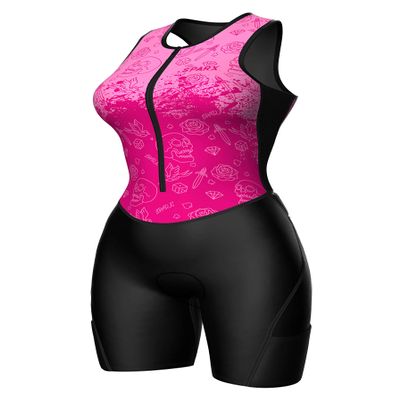 Sparx Women Triathlon Suit Tri Short Racing Cycling Swim Run (L, Skulls)