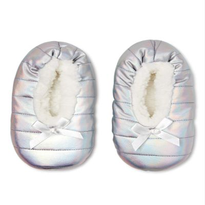 3LP Girls Holographic Slipper Socks, 1 Pack, Shoe Sizes 8 13 or 13 4 (Shoe Size 13 4)
