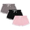 BOOPH 3Pc Girls Athletic Shorts Active Running Dolphin Short 10-12 Year Gray Black Pink view 1