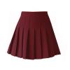 ZHANCHTONG Women's High Waist A-Line Pleated Mini Skirt Short Tennis Skirt (Dark Red, L) view 1