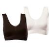 3 Pack Sports Lace Bras for Women Wirefree Push Up Seamless Fitness Running Yoga Sports Tops Vest (3XL 40B 40CD 42A 42BC, black/white/beige) view 3