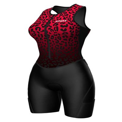 Sparx Women Triathlon Suit Tri Short Racing Cycling Swim Run (2XL, Leopard)