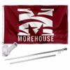 College Flags & Banners Co. Morehouse Maroon Tigers Flag and Pole Bracket Mount Bundle view 1
