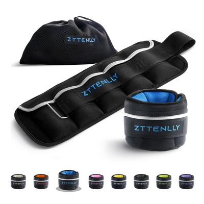 Adjustable Ankle Weights 1-5/10/15/20LBS Pair with Carry Bag - Breathable Fabrics, Reflective Trim - Strength Training Leg Wrist Arm Ankle Walking Weights Sets for Women Men Kids