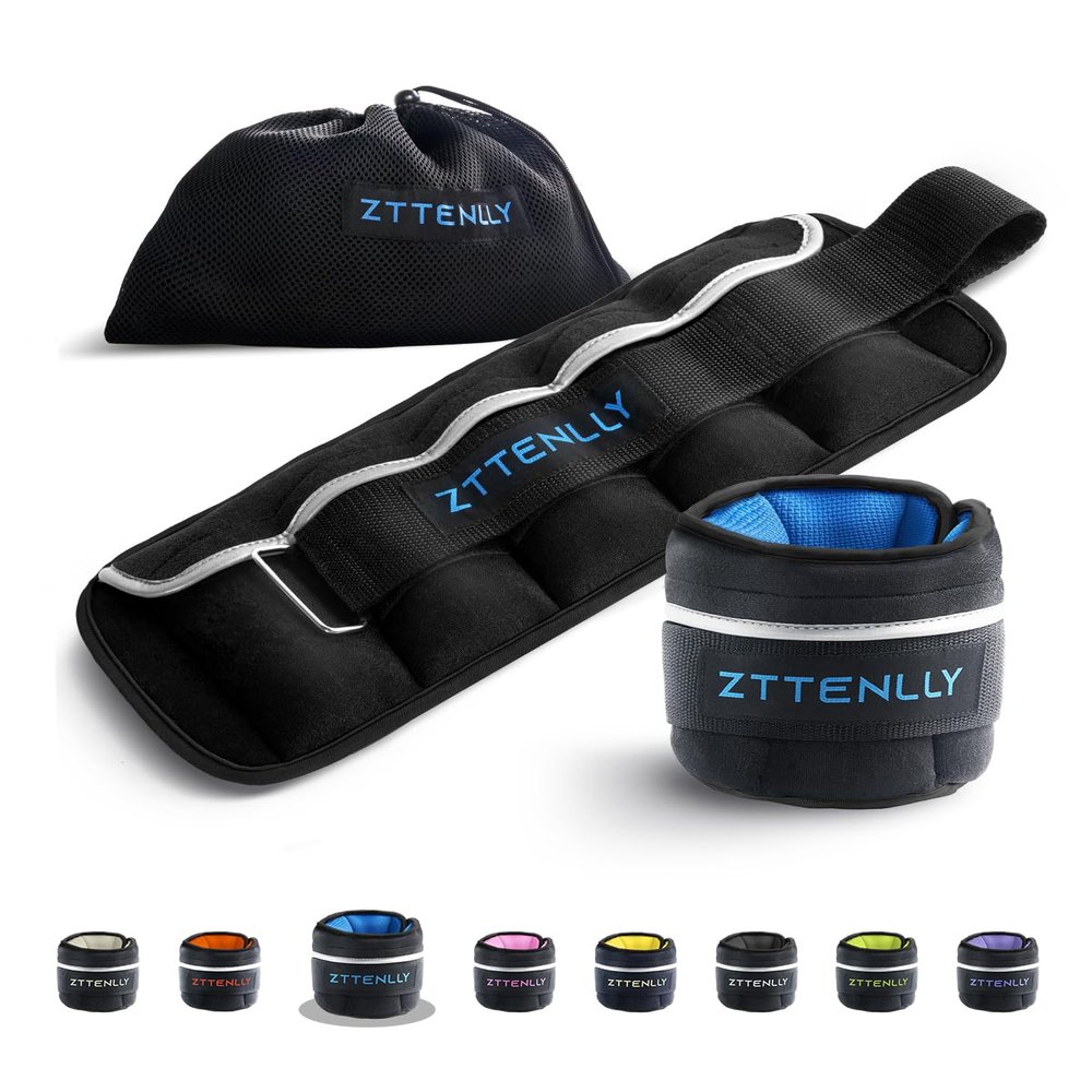 Adjustable Ankle Weights 1-5/10/15/20LBS Pair with Carry Bag - Breathable Fabrics, Reflective Trim - Strength Training Leg Wrist Arm Ankle Walking Weights Sets for Women Men Kids