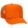 Ashen Fane Kids' Polyester Foam Front 5 Panel High Crown Mesh Back Trucker Hat, Orange view 1