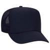 Ashen Fane Kids' Polyester Foam Front 5 Panel High Crown Mesh Back Trucker Hat, Navy view 1
