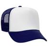 Ashen Fane Kids' Polyester Foam Front 5 Panel High Crown Mesh Back Trucker Hat, NVY Wht NVY view 1