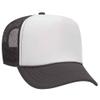 Ashen Fane Kids' Polyester Foam Front 5 Panel High Crown Mesh Back Trucker Hat, ChG Wht ChG view 1