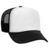 Ashen Fane Kids' Polyester Foam Front 5 Panel High Crown Mesh Back Trucker Hat, Blk Wht Blk view 1