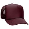 Ashen Fane Kids' Polyester Foam Front 5 Panel High Crown Mesh Back Trucker Hat, Maroon view 1