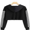 Meikulo Crop Tops Hoodies for Teen Girls Clothes Kids Cute Shirts Long Sleeve Fashion Sweatshirts Sweatpants Jogger Two Piece Outfits Athletic Sweatsuit Clothing Sets Black, 9-10 Years view 3
