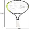 Dunlop Sports SX 27 Pre-Strung Tennis Racket, Grip Size 3/8, Yellow/Grey view 4