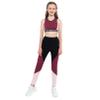 Moily Girls Two Piece Athletic Outfit Sleeveless Tank Top with Leggings for Gymnastics/Dance/Sports Splicing Red 8-10 Years view 1