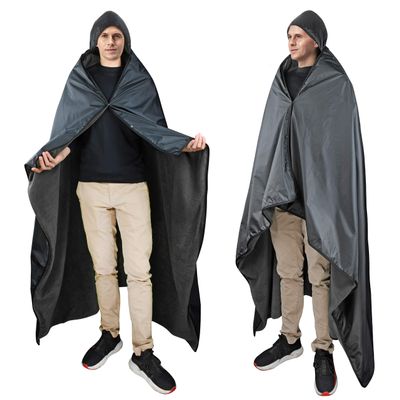Catalonia Waterproof Stadium Blanket, Windproof Wearable Poncho for Football Sideline & Sports Events for Fans, Portable, Durable Outdoor Blanket for Camping & Tailgating