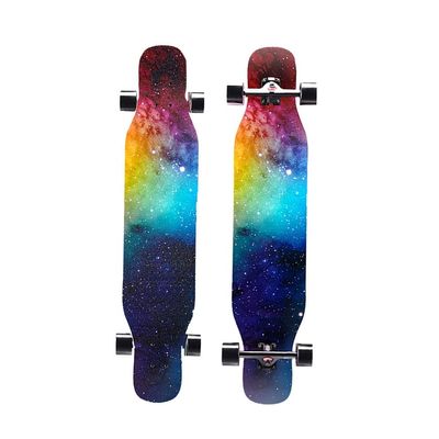 Longboard 7 Layer Maple Wood Deck Longboards Skateboard Girls Boys, Complete Cruiser 43 Inches Drop Through Long Boards Skateboards for Kids Adults, Beginners, Teens (Color : C with LED)