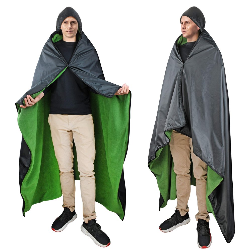 Catalonia Waterproof Stadium Blanket, Windproof Wearable Poncho for Football Sideline & Sports Events for Fans, Portable, Durable Outdoor Blanket for Camping & Tailgating