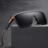Angelastore TR90 sunglasses personality big frame sunglasses men TAC1.1 trend driving polarized sunglasses (Gray & orange) view 1