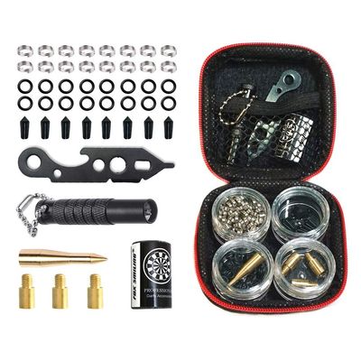 FOX SMILING 145 Pieces Dart Tool Kit with Steel Rubber O Ring, Stone Sharpener Dart Repair Accessories Set Flight Protector and Weight Add A Grams,Small Packaging Easy Carrying (145 Pieces)