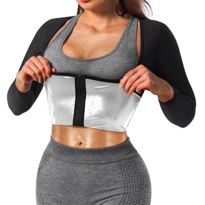 DYUAI Sauna Shirt for Women Sauna Suit for Women Waist Trainer Sauna Sweat Vest Workout Body Shaper Long Sleeve(6003-07-XXL)