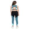 Yartina Kids Girls 2Pcs Sports Dance Gymnastics Leotard Racer Back Crop Tops with Shorts Athletics Dancewear Blue 10 view 3