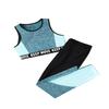 Yartina Kids Girls 2Pcs Sports Dance Gymnastics Leotard Racer Back Crop Tops with Shorts Athletics Dancewear Blue 10 view 4