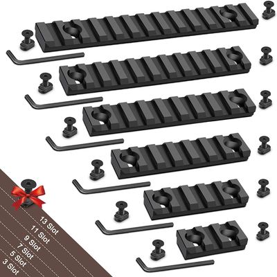 Bontok Single Picatinny Aluminum Accessory Rail Set with T-Nuts & Screws, Wrench- Squared Corner- Aluminum
