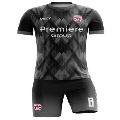 ORKY Custom Men Soccer Jersey with Short, Women Personalized Name Number Sport Shirt, Boys Girls Training Uniform Full Kit(Black 110cm)