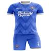 ORKY Custom Men Soccer Jersey with Short, Women Personalized Name Number Sport Shirt, Boys Girls Training Uniform Full Kit(Blue 2XLarge) view 1