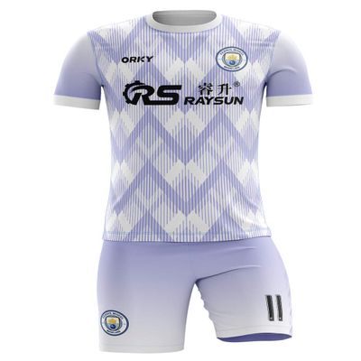 ORKY Custom Men Soccer Jersey with Short, Women Personalized Name Number Sport Shirt, Boys Girls Training Uniform Full Kit(White Purple 4XLarge)