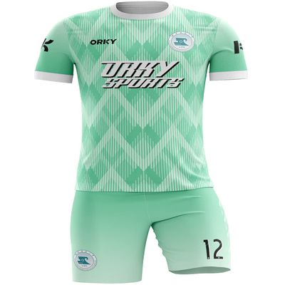 ORKY Custom Men Soccer Jersey with Short, Women Personalized Name Number Sport Shirt, Boys Girls Training Uniform Full Kit(Green 100cm)