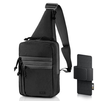 M-Tac CCW Sling Bag for Men & Women - EDC Shoulder Bag Tactical - Crossbody Concealed Carry Bag - Mens Chest Pack (Black)