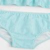 Moily Baby Girls Striped 2 Pcs Tankini Set Racer Back Ruffles Tank Top with Tutu Bottoms Beachwear Mint Green 8 view 4