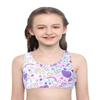 Moily Big Girls Digital Letter Printed Racer Back Sports Bra Gymnastics Ballet Dance Crop Top Activewear Pink 14 view 3