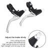 Dilwe 1 Pair Brake Levers, Aluminum Alloy Mountain Cycling Level(Silver) and Spare Parts view 2