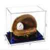 Better Display Cases Clear Acrylic Catchers Glove Display Case with Navy Blue Risers and Black Base (A011/V16) view 2