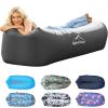 AlphaBeing Inflatable Lounger Air Sofa, Portable Inflatable Couch Mesh Hollow Air Hammock Anti Leakage Air Chair for Outdoor Camping Hiking Beach Traveling Music Festivals Backyard, Black view 1