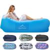 AlphaBeing Inflatable Lounger Air Sofa, Portable Inflatable Couch Mesh Hollow Air Hammock Anti Leakage Air Chair for Outdoor Camping Hiking Beach Traveling Music Festivals Backyard, Blue view 1