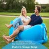 AlphaBeing Inflatable Lounger Air Sofa, Portable Inflatable Couch Mesh Hollow Air Hammock Anti Leakage Air Chair for Outdoor Camping Hiking Beach Traveling Music Festivals Backyard, Blue view 2