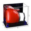 Better Display Cases Acrylic Boxing Glove Display Case with Mirror, Navy Blue Risers and Black Base (V16/A011) view 2