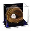 Better Display Cases Acrylic Catchers Glove Display Case with Mirror, Navy Blue Risers and Black Base (A011/V16) view 2