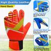 Jalunth Youth Soccer Goalkeeper Goalie Gloves Boys Girls Goal Keeper Field Player Glove Ages 11-13 Years Old Anti-Slip Latex Palm Soft Pu Hand Back Size 8 Orange view 4