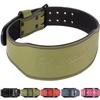 7mm Leather Weight Lifting Belt - 4" Wide Tapered Premium Leather Lifting Belt for Gym, Workout & Weight Training - Weightlifting Belts for Men and Women (Medium, Green) view 1